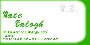 mate balogh business card
