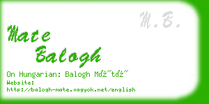 mate balogh business card